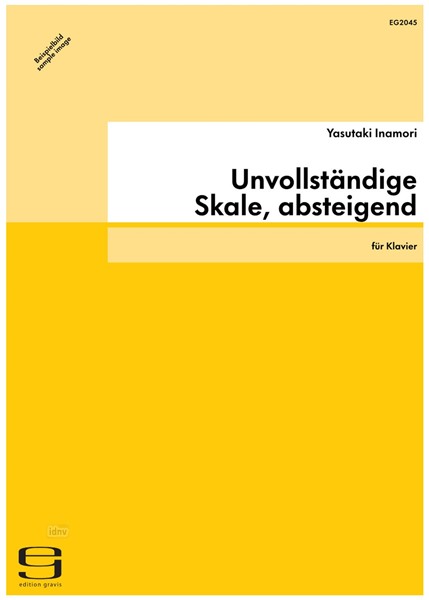 Unvollständige Skale, absteigend für Klavier (2013)