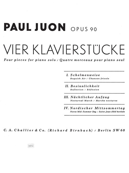 Vier Klavierstücke Op. 90