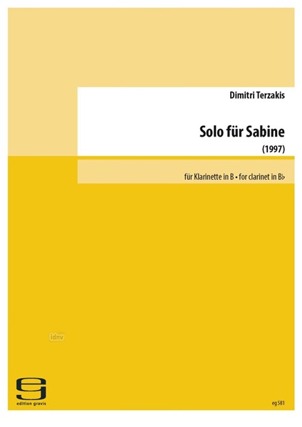 Solo für Sabine für Klarinette solo (1997)