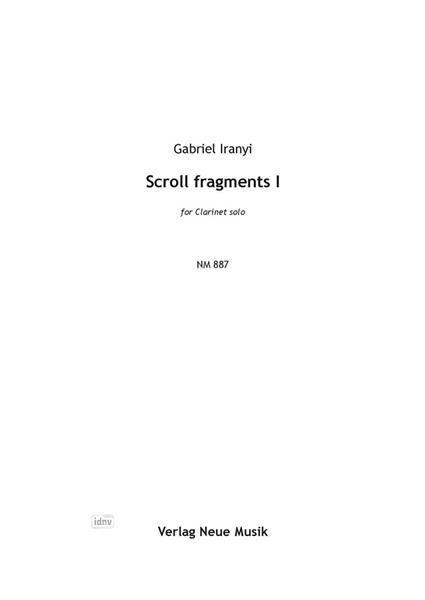 Scroll fragments I for Clarinet solo