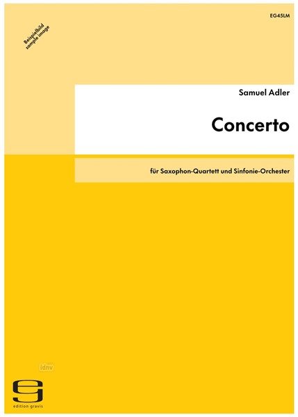 Concerto für Saxophon-Quartett und Sinfonie-Orchester (1985)