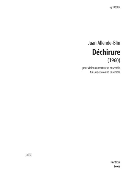 Déchirure//Déchirure für Geige solo und Ensemble (Altsaxophon (Es), Posaune, Bratsche, Violoncello und Klavier) (1981)