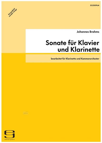 Sonate f-Moll op. 120 Nr. 1 bearbeitet für Klarinette und Kammerorchester