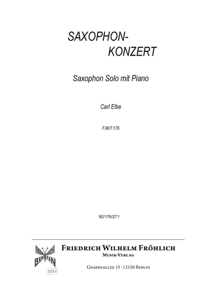 Saxophon Konzert in einem Satz