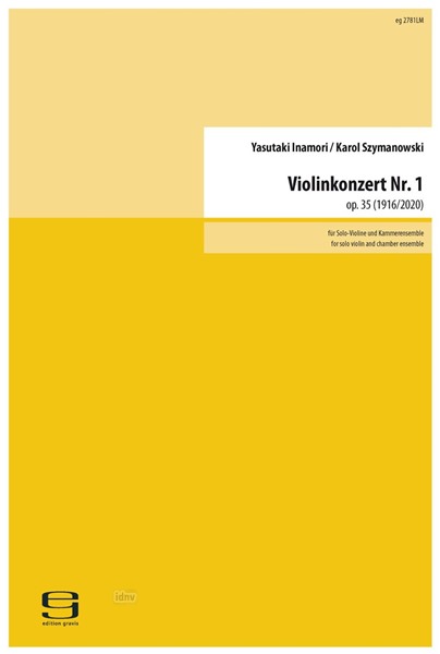 Violinkonzert Nr. 1 op. 35 für Violine und Kammerensemble (1916/2020)