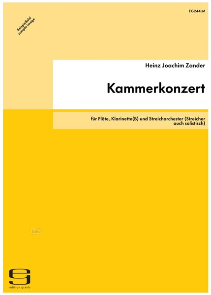 Kammerkonzert für Flöte, Klarinette(B) und Streichorchester (Streicher auch solistisch) (1983/84)